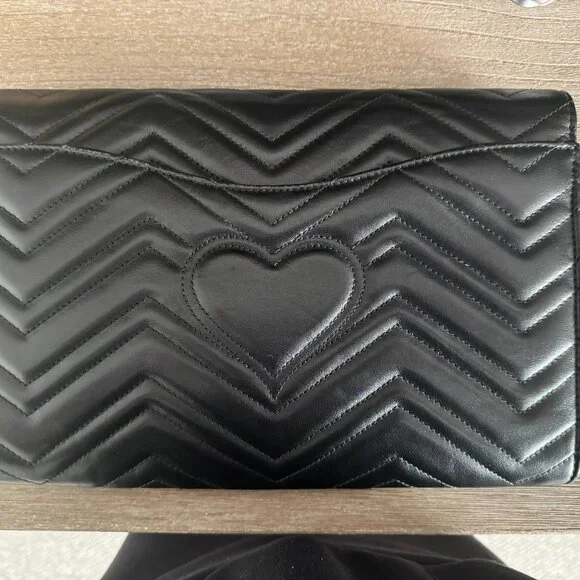 Gucci Calfskin Matelasse GG Marmont Clutch Black - Picture 3 of 11